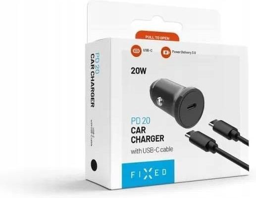 Automobiļa USB-C lādētājs Fixed FIXCC20N-CC-BK, 20