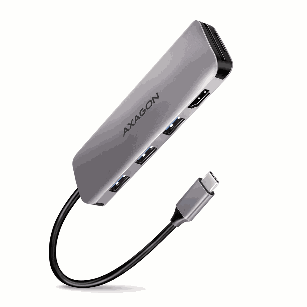 USB centrmezgls AXAGON HMC-HCR3A SuperSpeed USB-C