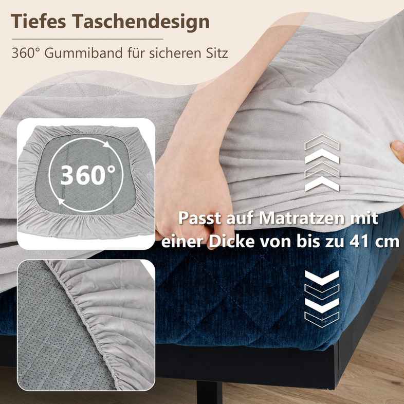 Promotion Aksominis čiužinio užvalkalas su gilia