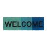 Durvju paklājiņš "Welcome" 75x25 cm., piparmētras/gaiši zilas/zilas krāsas
