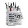 Caurspīdīgs grima organizators ar atvilktnēm 30x24x14cm.