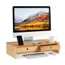 Monitora statīvs ar atvilktnēm 14x60x30cm., gaiši brūnā krāsā
