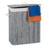 Veļas grozs ar 2 nodalījumiem 63x55x35cm, 95l, pelēks/balts