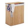 Veļas grozs ar 2 nodalījumiem 63x55x35cm, 95l., gaiši brūns/balts