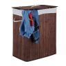 Veļas grozs ar 2 nodalījumiem 63x55x35cm, 95l., brūns/balts