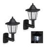 2 āra sienas lampu komplekts 25x17x12cm., melns/sudraba krāsa
