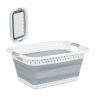 Veļas grozs 27x61x45,5cm, 37L., pelēks/balts