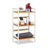 Vannas istabas plaukts ar 3 plauktiem 80x45x31,5cm., gaiši brūns/balts