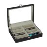 Briļļu kastīte ar 8 nodalījumiem 8,5x33,5x24,5cm, pliks/melns