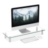 Caurspīdīgs monitora statīvs 70x24cm., sudraba krāsā