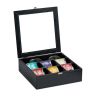 Tējas maisiņu organizators 8x25x25,5cm., melns/sudraba krāsa