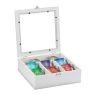 Tējas maisiņu organizators 8x25x25,5cm., baltā/sudraba krāsā
