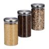 Komplektā 3 caurspīdīgi konteineri beztaras produktiem 18x9,5cm, 1L., sudraba krāsā