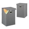 2 veļas grozu komplekts 55,5x35,5x35,5cm, 62l., pelēks