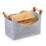 Сумка для хранения с ручками 27х40х22см., серая/светло-коричневая.