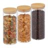 Komplektā 3 caurspīdīgi konteineri beztaras produktiem 24x10cm, 1,35L, gaiši brūns