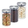 Komplektā 3 caurspīdīgi konteineri beztaras produktiem 16x9,5cm, 0,8L., sudraba krāsā
