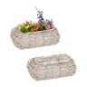 Komplektā 2 dārza podi 10x25x15cm., gaiši brūns/balts