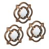 3 piekaramo spoguļu komplekts 25.5x25.5x2.5cm., zelts/melns