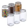 Komplektā 6 caurspīdīgi konteineri beztaras produktiem 22,5x13,5x13,5cm, 2,4L.