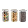 Komplektā 3 caurspīdīgi konteineri beztaras produktiem 18x10,5x10,5cm, 1,2L., sudraba krāsa