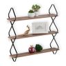Полка настенная для гостиной 60х60х18,5см., коричневая/черная.