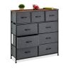 Kumode ar 9 nodalījumiem 100x100x30cm., pelēka/brūna/melna