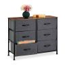 Kumode ar 6 nodalījumiem 63x80x30cm., pelēka/brūna/melna