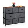 Kumode ar 8 nodalījumiem 78.5x100x30cm., pelēka/brūna/melna