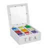 Tējas maisiņu organizators 9x23,5x23,5cm., balta/zelta krāsa