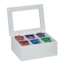 Tējas maisiņu organizators 9x21,5x16cm., baltā krāsā
