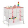 Bērnu kumode ar 6 nodalījumiem 61,5x68x40,5 cm, rozā/balta