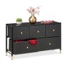 Kumode ar 5 atvilktnēm 58.5x100x30cm., melna/zelta krāsa