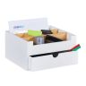 Rakstāminstrumentu organizators ar 1 nodalījumu 13x26x23,5 cm., balts/gaiši brūns