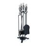 Komplektā 4 kamīna instrumenti un statīvs 66x21x21cm., melns/sudrabs