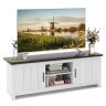 TV galdiņš 145x39,5x49,5cm, baltas/tumši brūnas krāsas