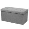 Pufs ar mantu kasti 80x38x38cm, pelēkas krāsas
