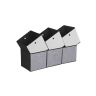 Контейнеры для хранения 30x30x30 см., 6 шт., серо-черные