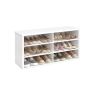 Shoe bench VASAGLE, 6 adjustable shelves, White, 100 × 50 × 29.5 cm