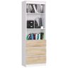 Biroja plaukts AkordV2 R60, 3 atvilktnes un 3 plaukti, balta/ozola krāsā, 60 × 180 × 35 cm