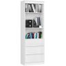 Biroja plaukts R60 CLP, 3 atvilktnes un 2 plaukti, balta, 60 × 180 × 35 cm