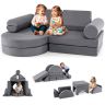 Modulārā bērnu sofa 145x71x46cm, pelēkas krāsas