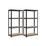 Комплект из 2 полок для хранения 40x80x160 см, черный/светло-коричневый