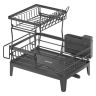 SONGMICS dish dryer, 2-tier, Black, 31 × 42 × 36.5 cm