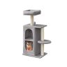 Cat scratching post FEANDREA, 2 caves, Gray, 45 × 101 × 35 cm