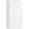 Stūra drēbju skapis AKORD S100, 6 durvis, Balts, 100/100 × 235 × 50 cm