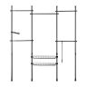 Atvērts drēbju skapis 285x37x311cm., melnā krāsā