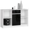 Kumode B-17, 1 atvilktne, 1 durvis, balta/melna, 120 × 77 × 40 cm