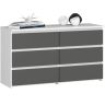 Kumode CL100 AkordV2, 6 atvilktnes, balta/pelēka, 100 × 57 × 35 cm