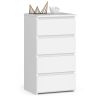 Kumode CL4, 4 atvilktnes, balta, 40 × 74 × 35 cm